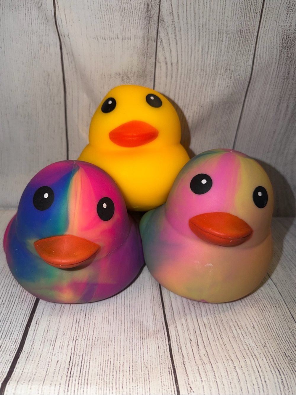 Set of 3 - Sunny Days Jumbo Squeeezy Tie-Dye, Yellow Ducks